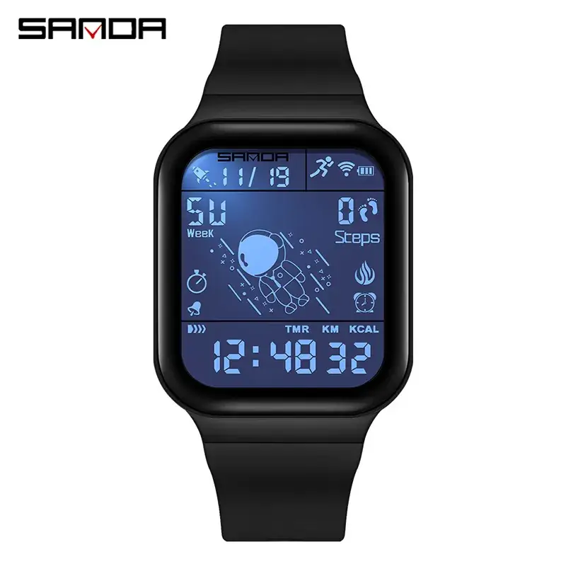 Sanda Waterproof Sports Calorie Pedometer Watch for Men Women - Image 11