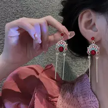 Black Camellia Pearl Tassel Earrings 2022 New Fashion — feature 9