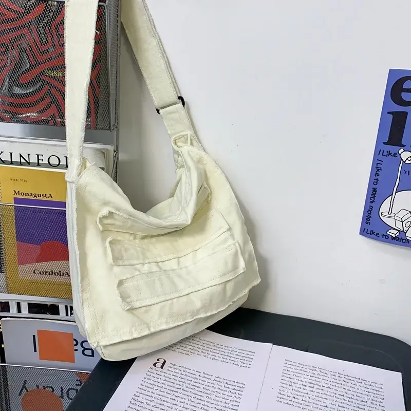 Japanese-style Washed Canvas Bag for College Students - Image 4