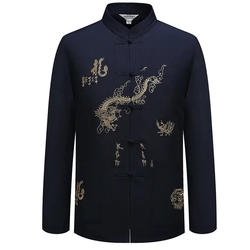 Hanfu Embroidered Long Sleeve Shirt for Men - Image 9