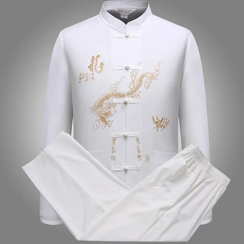 Hanfu Embroidered Long Sleeve Shirt for Men - Image 2