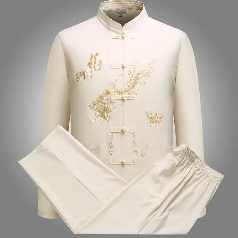 Hanfu Embroidered Long Sleeve Shirt for Men - Image 3