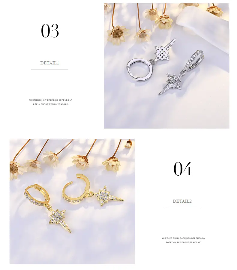 S925 Silver Star Diamond Ear Buckle Earrings for Women — feature 22