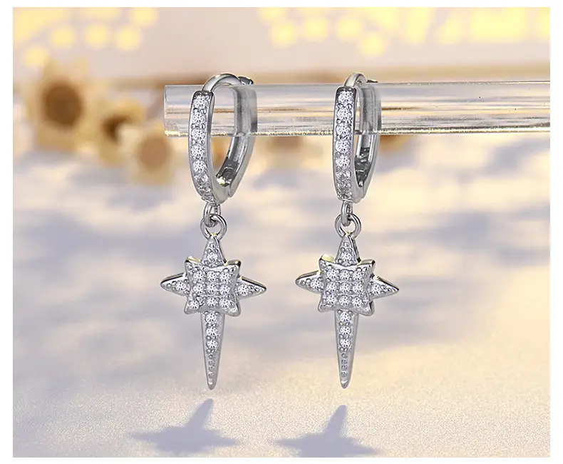 S925 Silver Star Diamond Ear Buckle Earrings for Women — feature 24