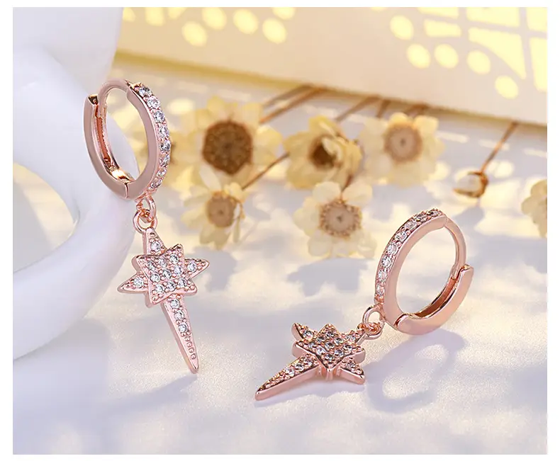 S925 Silver Star Diamond Ear Buckle Earrings for Women — feature 27