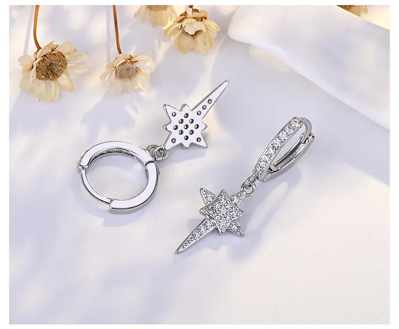S925 Silver Star Diamond Ear Buckle Earrings for Women — feature 29