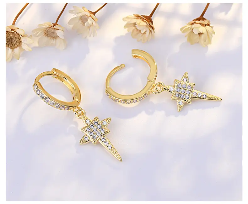 S925 Silver Star Diamond Ear Buckle Earrings for Women — feature 30