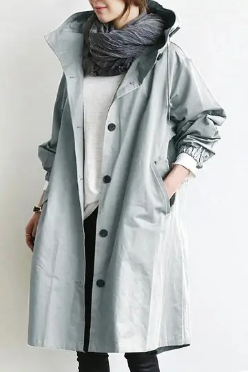 2023 Women's Green Windbreaker Mid-Length Casual Coat - Image 5