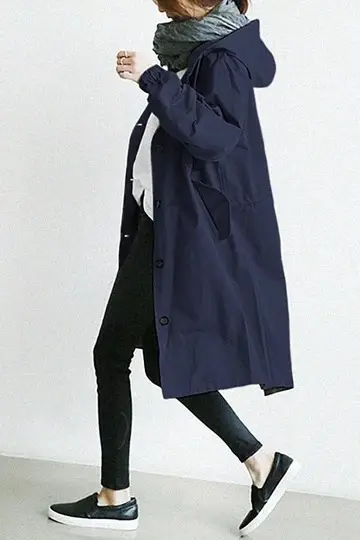 2023 Women's Green Windbreaker Mid-Length Casual Coat - Image 6