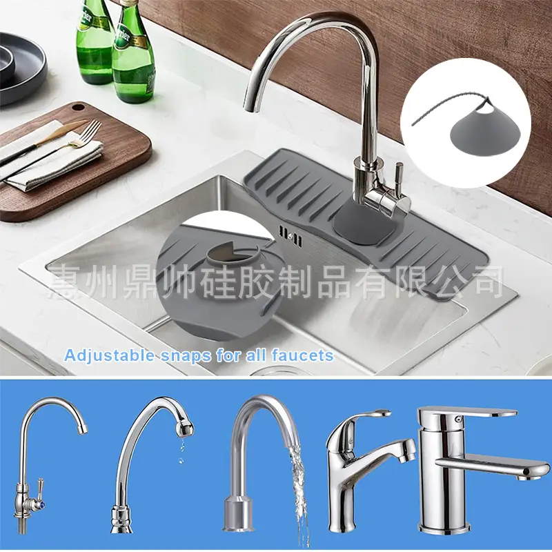 Adjustable Silicone Drain Tray for Faucet Sink Anti-Splash Water Block - Image 6
