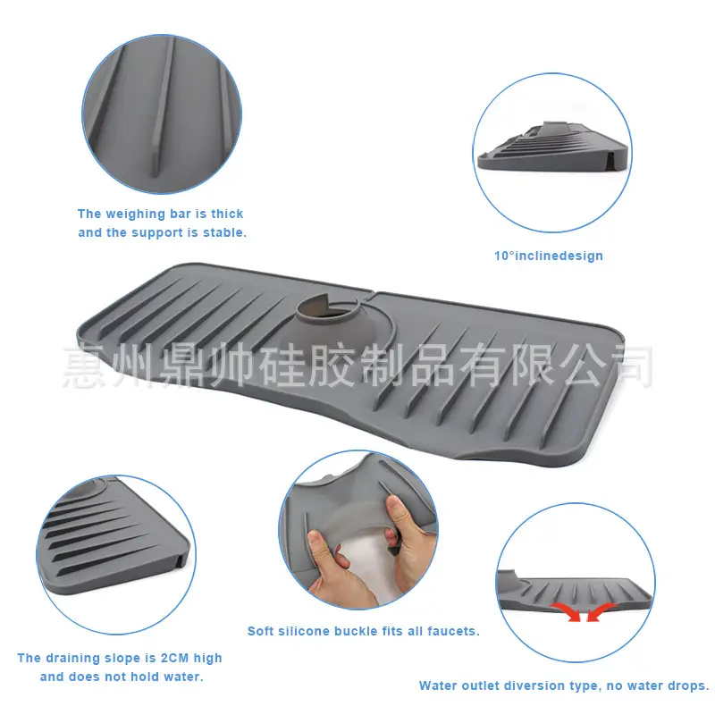Adjustable Silicone Drain Tray for Faucet Sink Anti-Splash Water Block - Image 7