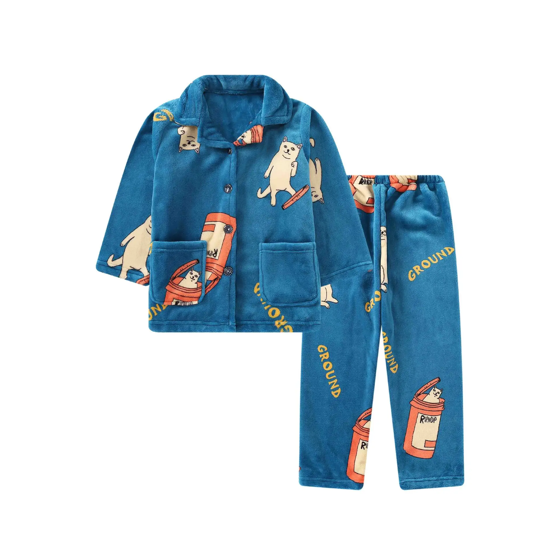New Girls Coral Flannel Pajamas Set for Autumn Winter - Image 11