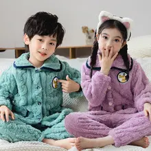 New Girls Coral Flannel Pajamas Set for Autumn Winter — feature 9