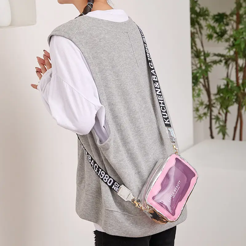 Transparent Pink Cosmetic Bag Women's 2022 New