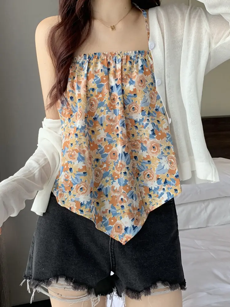 Women Floral Halterneck Camisole Summer Top 2025 - Image 8