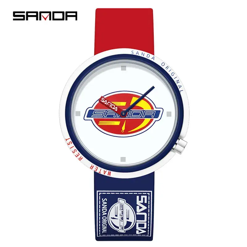 Sanda Red Silicone Student Watch for Men Women - Image 11