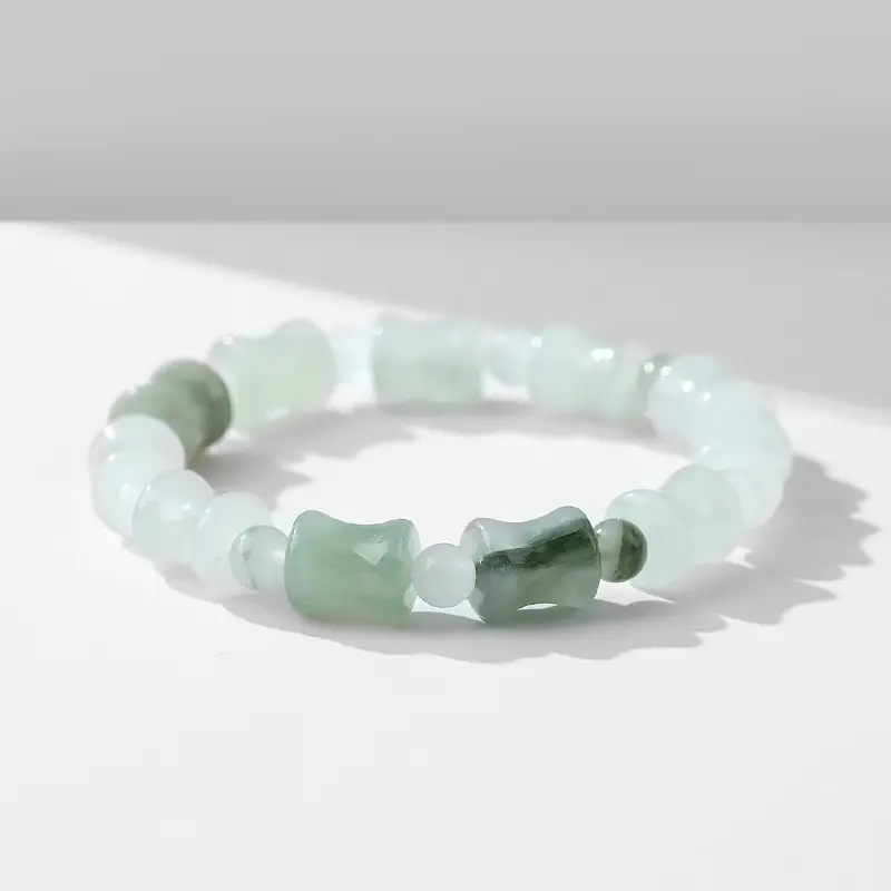 Vintage Tianshan Cui Natural Chalcedony Beaded Bracelet for Women - Image 4