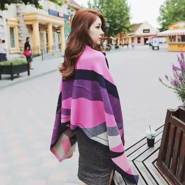 Women's Warm Neck Shawl Orange Beige Air Conditioner Cover - Image 6