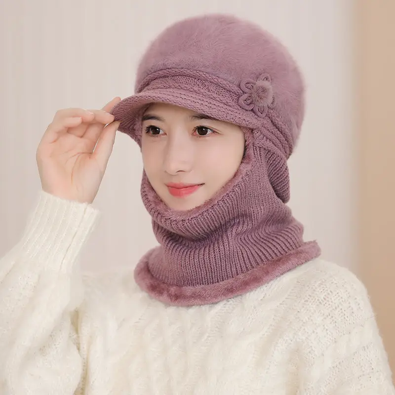 Fleece Lined Warm Neck Warmer with Duck Cap for Women - Image 8