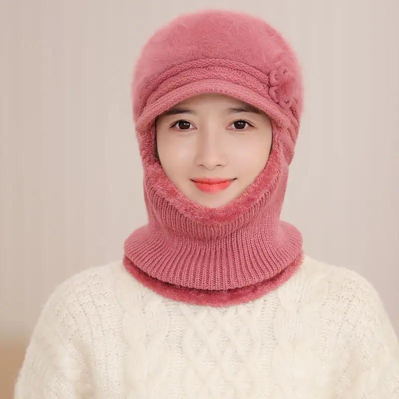 Fleece Lined Warm Neck Warmer with Duck Cap for Women - Image 2