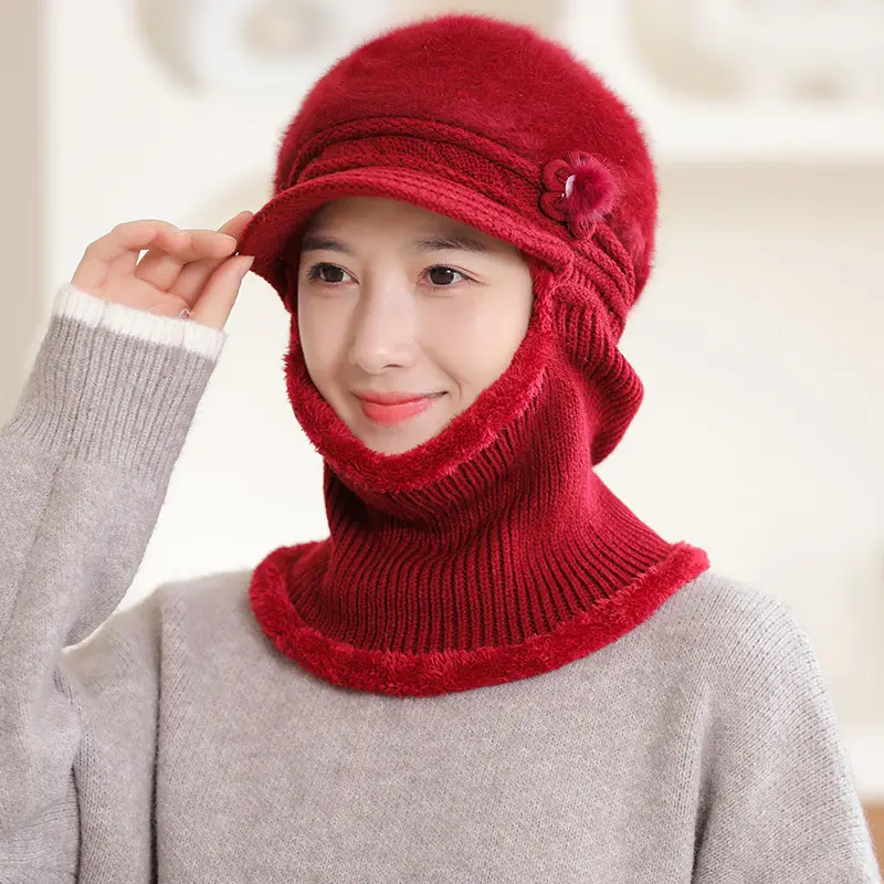Fleece Lined Warm Neck Warmer with Duck Cap for Women - Image 4