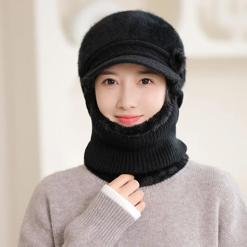 Fleece Lined Warm Neck Warmer with Duck Cap for Women - Image 5