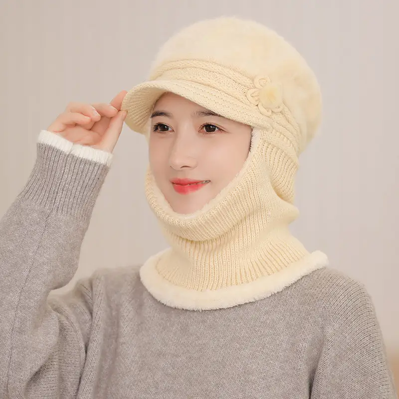 Fleece Lined Warm Neck Warmer with Duck Cap for Women - Image 6