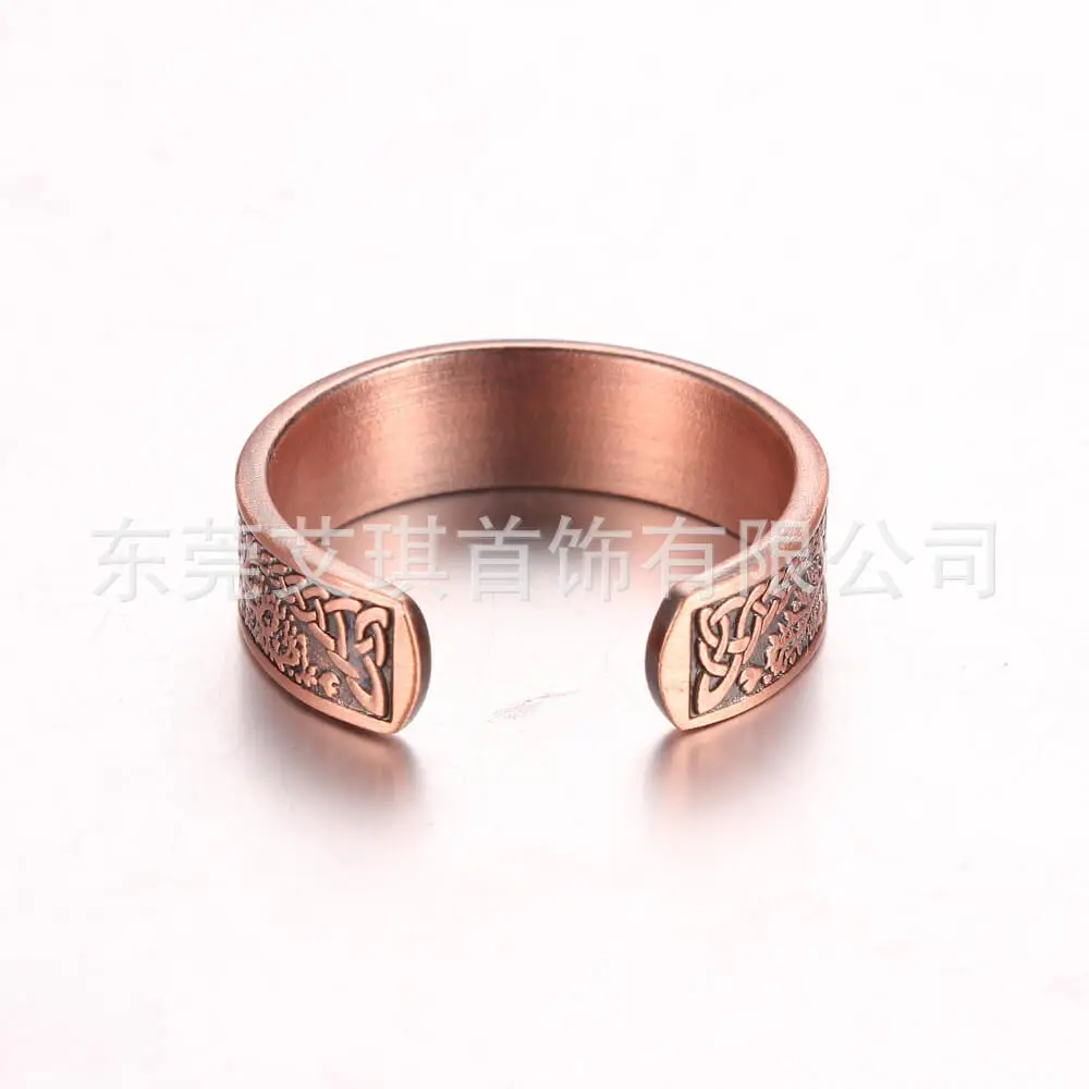 Red Copper Viking Tree of Life Adjustable Ring - Image 4