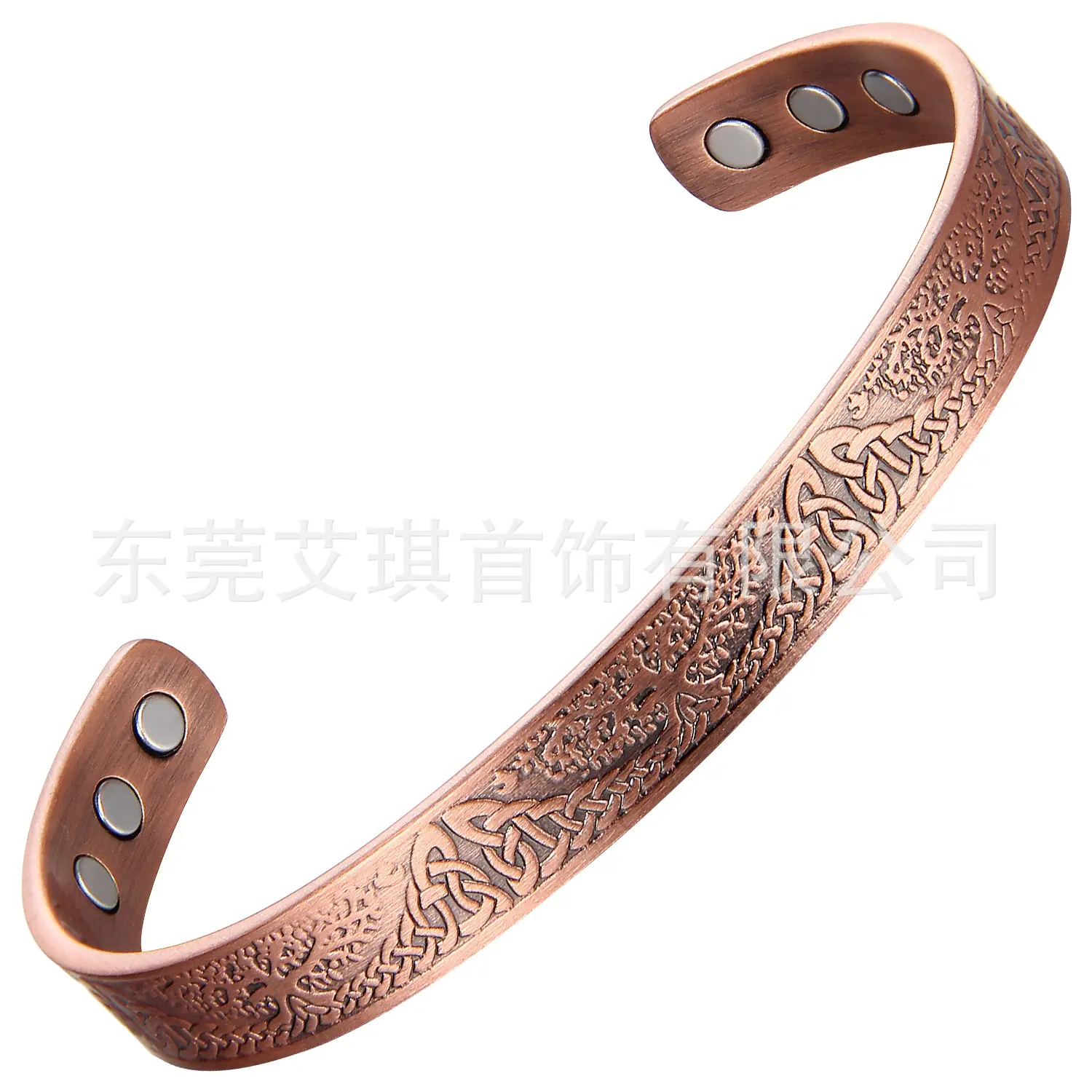 Red Copper Viking Tree of Life Adjustable Ring - Image 2