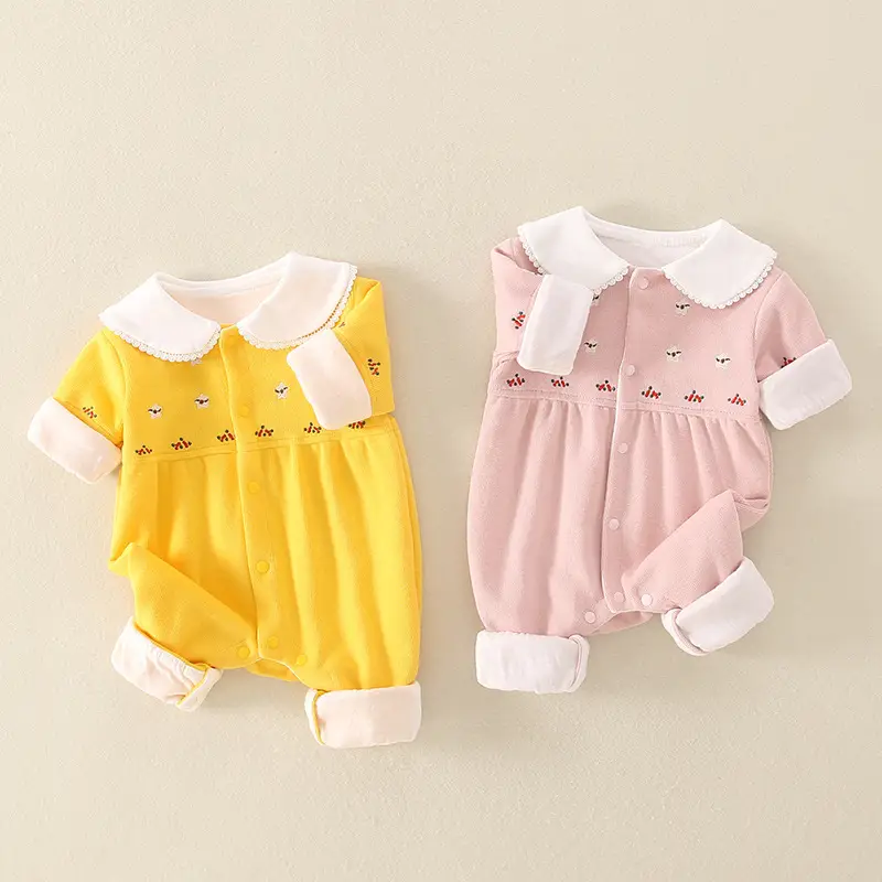 Baby Yellow Long Sleeve Jumpsuit for Girls - Image 4