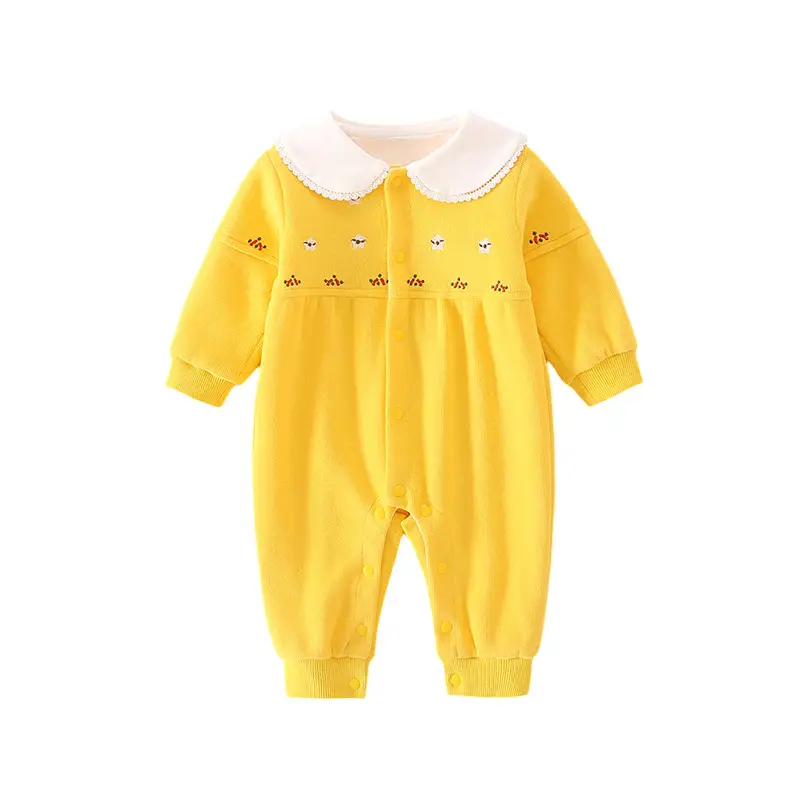 Baby Yellow Long Sleeve Jumpsuit for Girls - Image 7