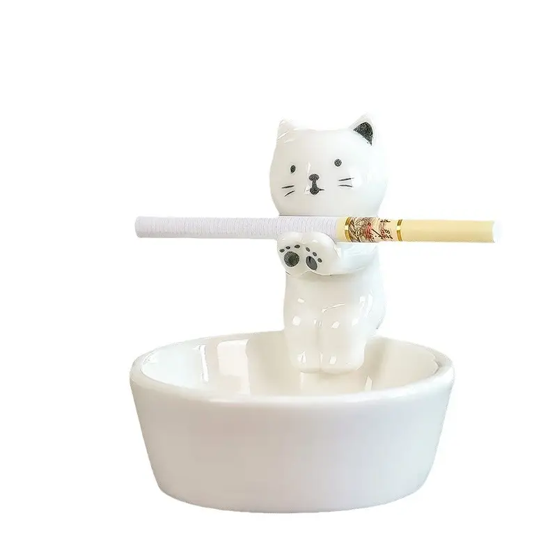 Nordic Ceramic Ashtray Black Gold 9.5cm