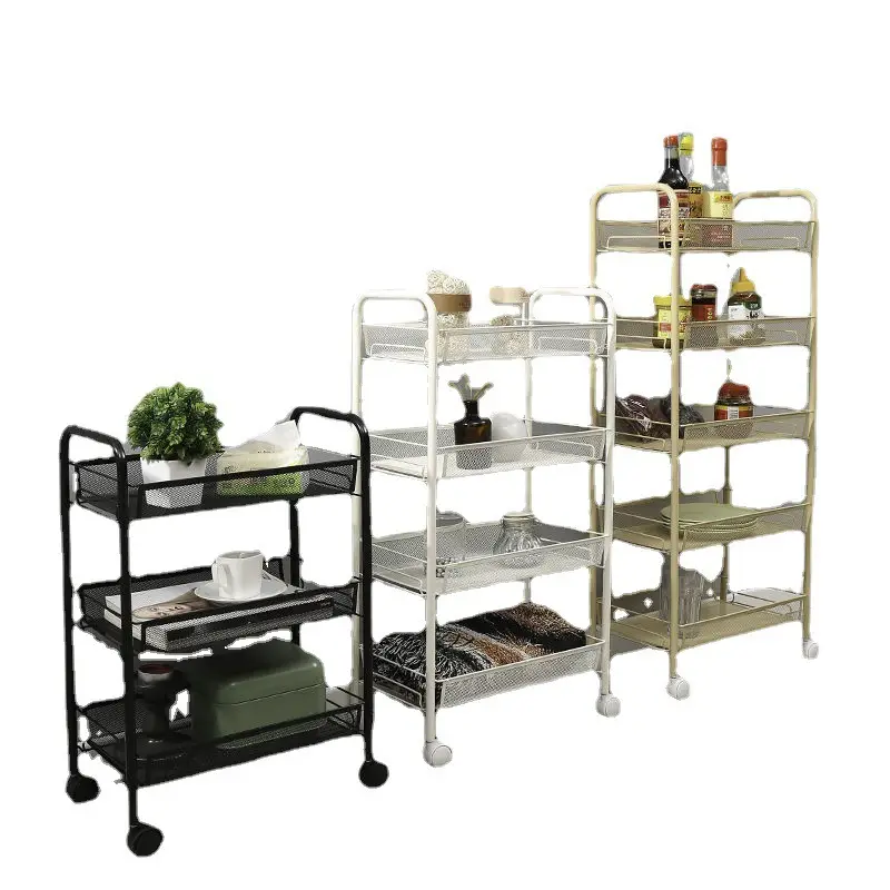 Multi-Layer Storage Trolley for Vegetable Kitchen