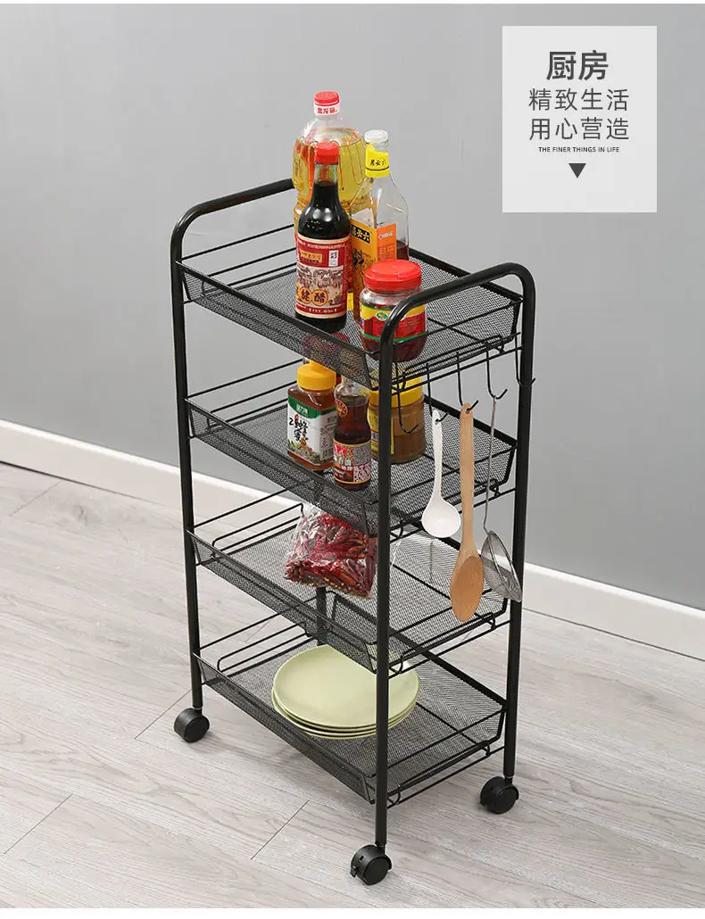Multi-Layer Storage Trolley for Vegetable Kitchen — feature 9