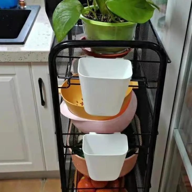 Multi-Layer Storage Trolley for Vegetable Kitchen