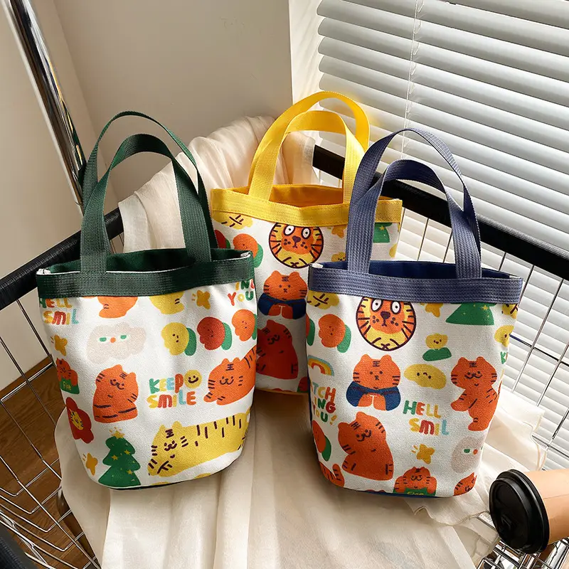 Cute Cartoon Tiger Print Bucket Bag for Girls - Image 5