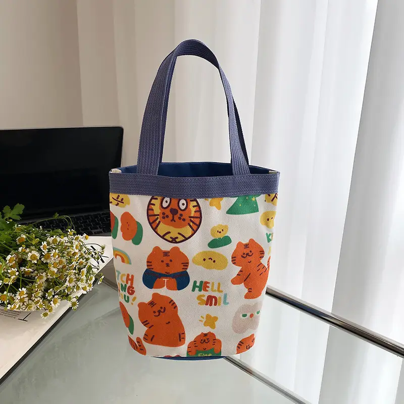 Cute Cartoon Tiger Print Bucket Bag for Girls - Image 3