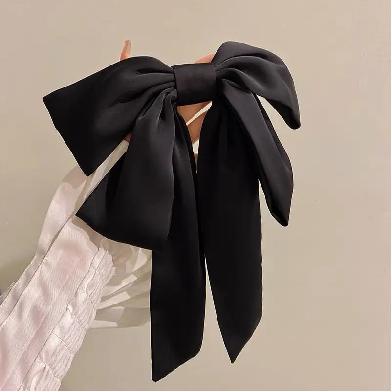 Korean Super Fairy Satin Bow Hairpin Women's Back of Head Large Top Clip - Image 6