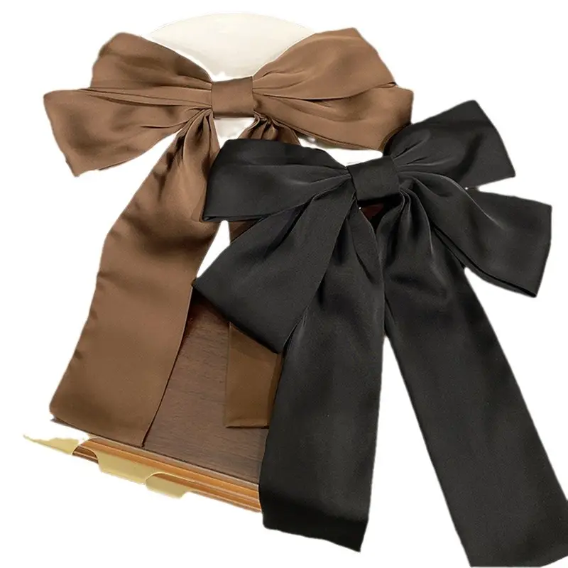 Korean Super Fairy Satin Bow Hairpin Women's Back of Head Large Top Clip - Image 9