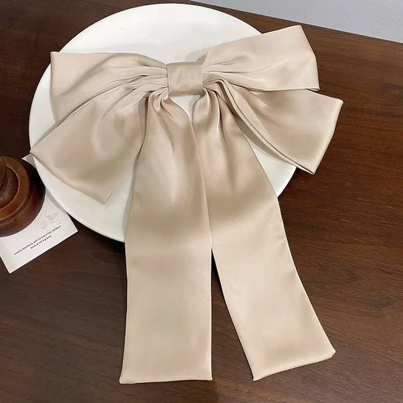 Korean Super Fairy Satin Bow Hairpin Women's Back of Head Large Top Clip - Image 2