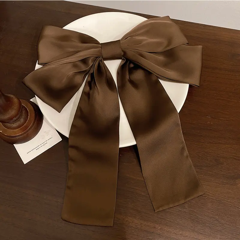 Korean Super Fairy Satin Bow Hairpin Women's Back of Head Large Top Clip - Image 4
