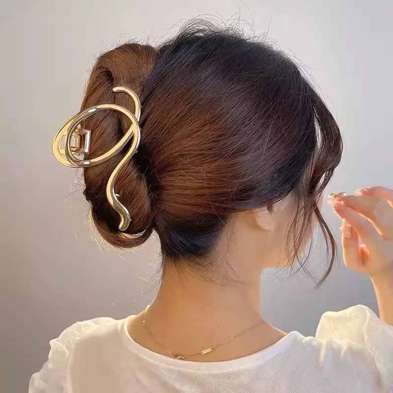 Gold Shark Clip for Women's Summer Hairpin