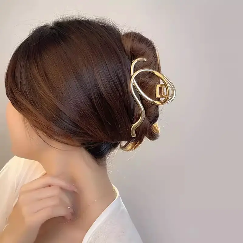 Gold Shark Clip for Women's Summer Hairpin