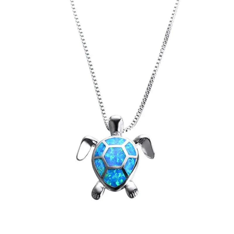 Turtle Pendant Necklace with Ocean Heart Design — feature 1