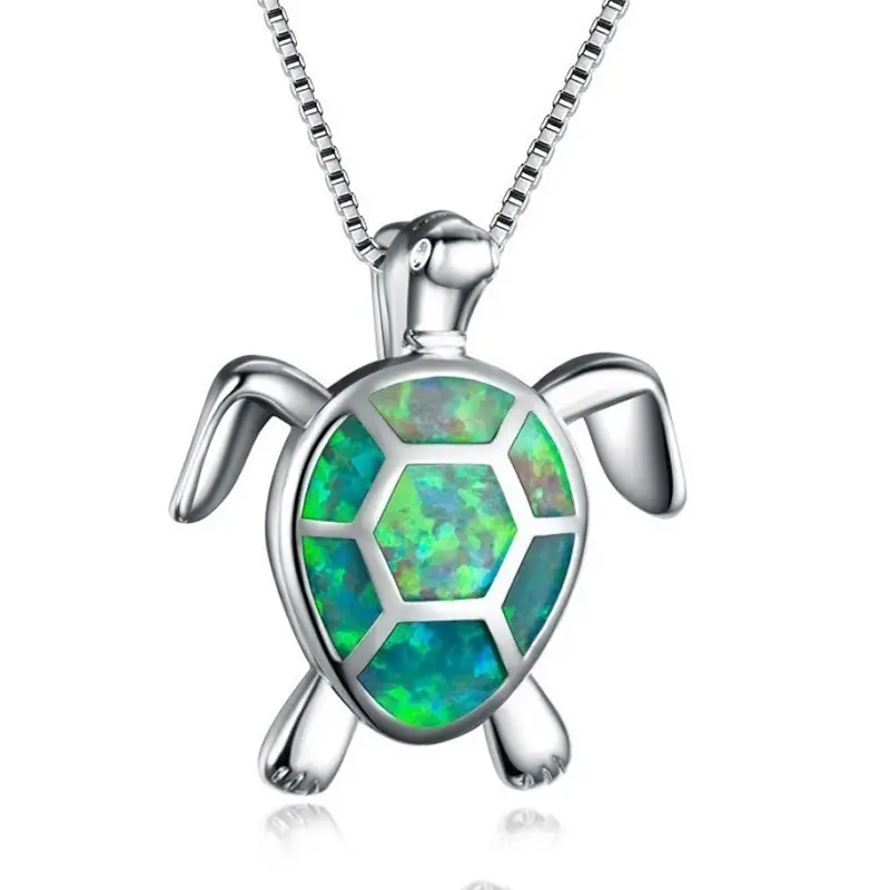 Turtle Pendant Necklace with Ocean Heart Design — feature 2