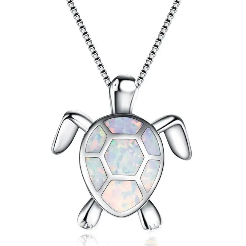 Turtle Pendant Necklace with Ocean Heart Design - Image 2