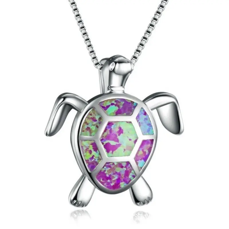 Turtle Pendant Necklace with Ocean Heart Design — feature 3
