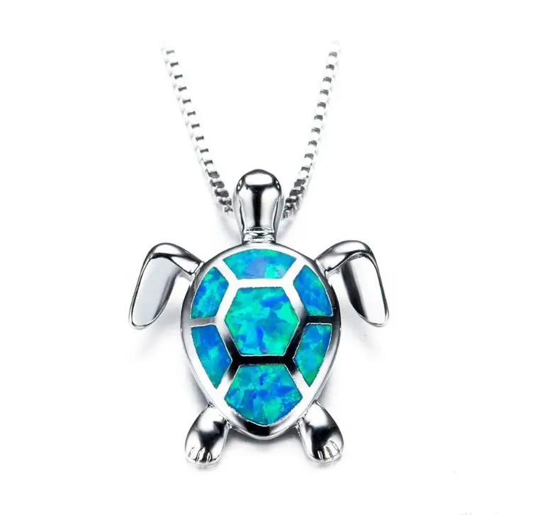 Turtle Pendant Necklace with Ocean Heart Design — feature 5