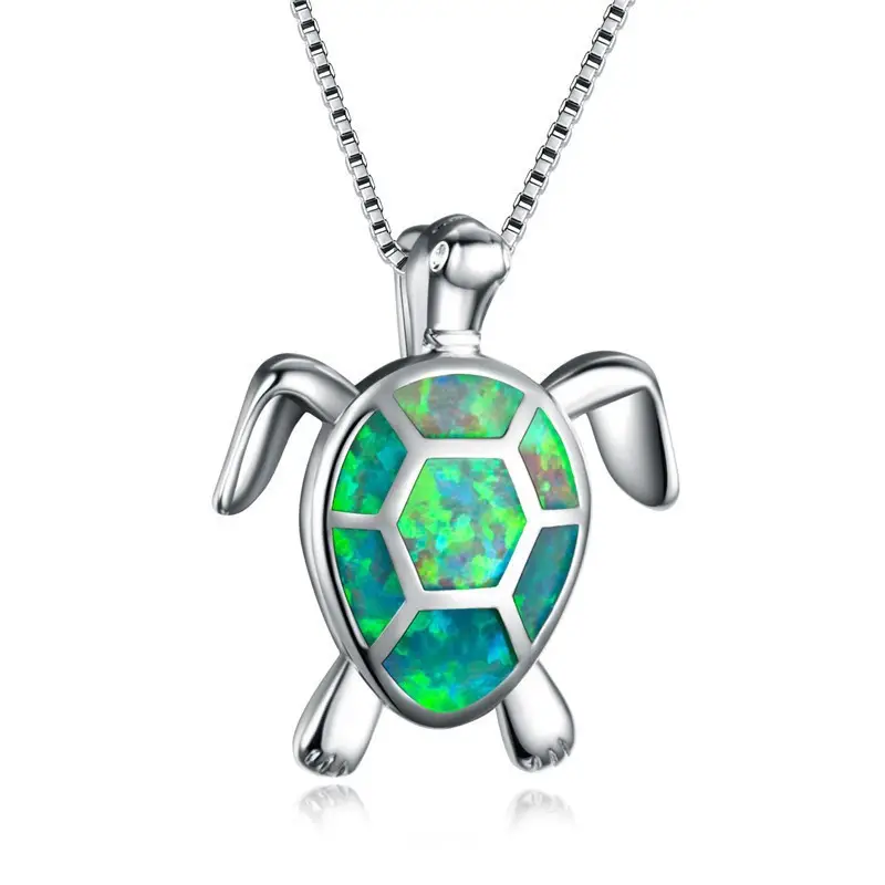 Turtle Pendant Necklace with Ocean Heart Design — feature 8