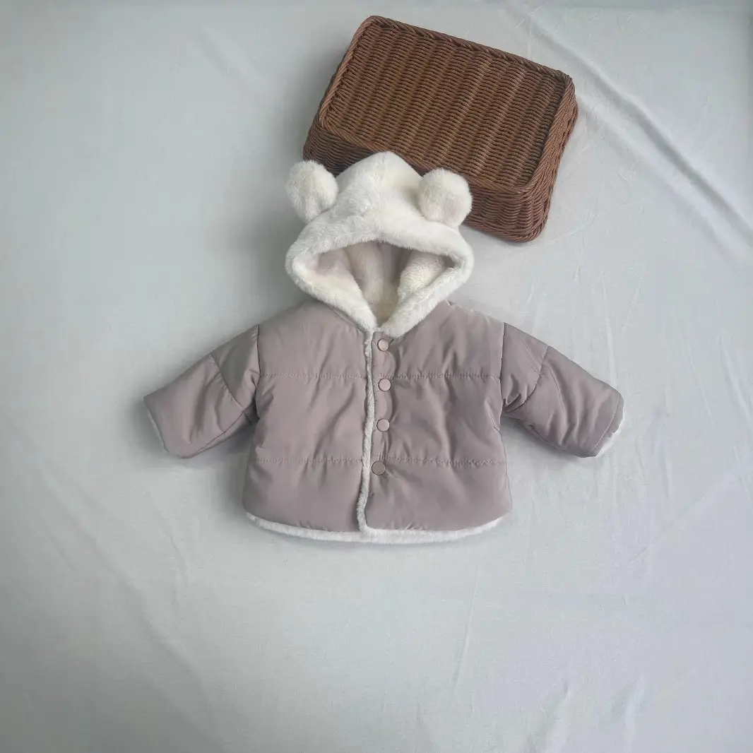 Blue Hooded Warm Puffer Jacket for Kids Unisex - Image 5